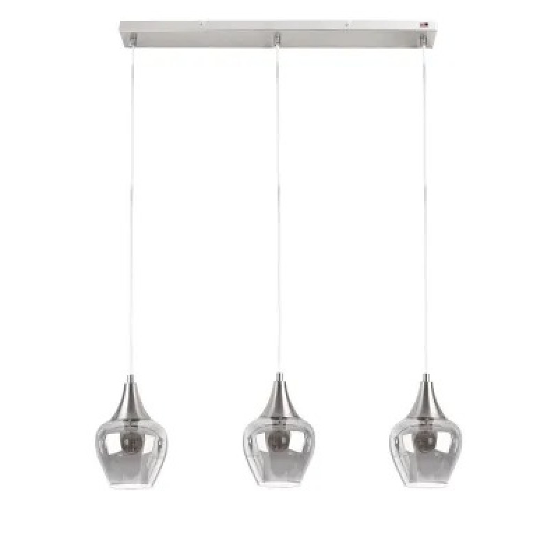 AREZZOpendant lamp metal nickel matt, 5x E27