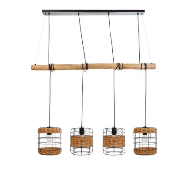 DAVIDpendant lamp metal black, 4x E14