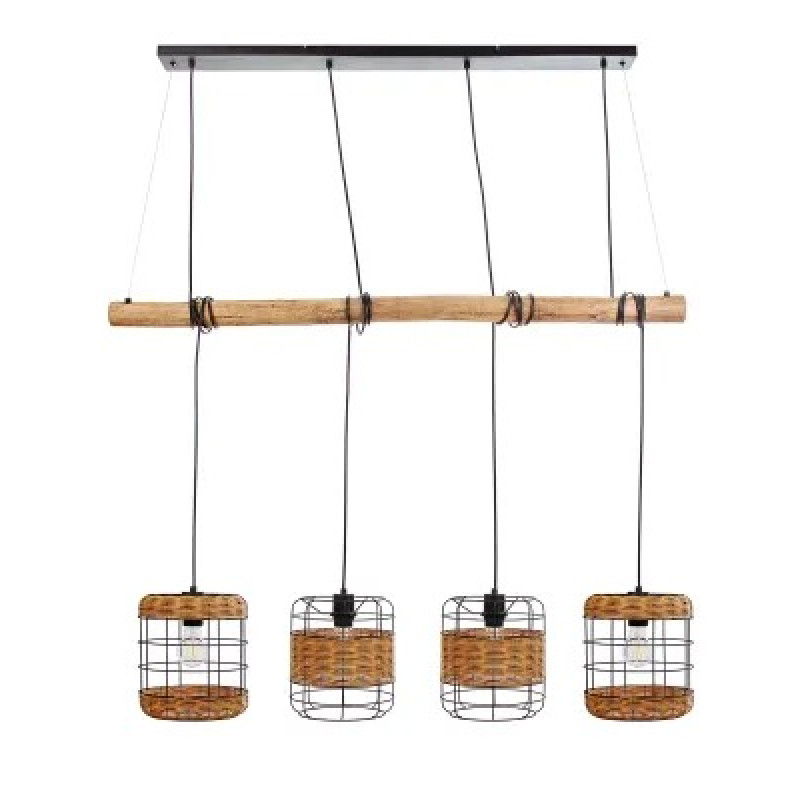 DAVIDpendant lamp metal black, 4x E14