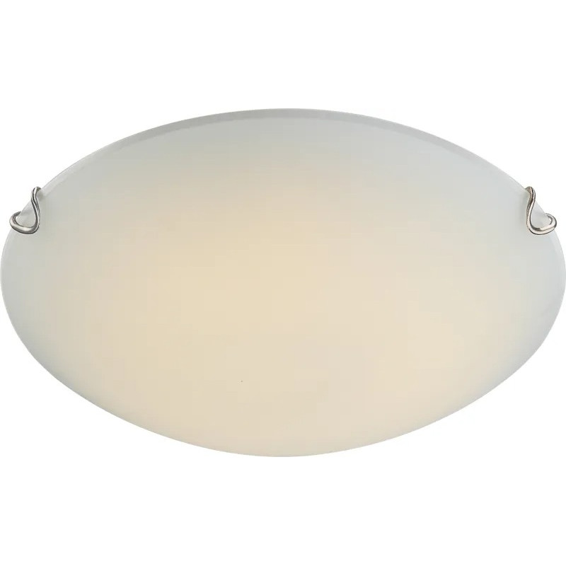 Ceiling Light chrome white, glass opal satinized, D:300, H:90, incl. 1xLED 12W 40V, 1237lm Source, 967lm Output, 3100K