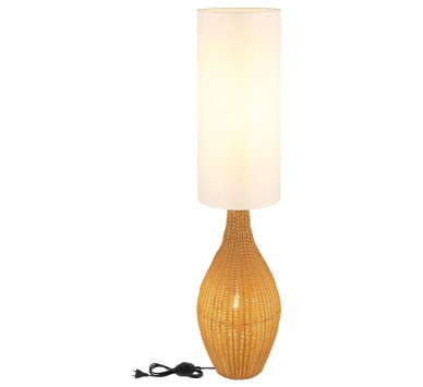ANKOFloor lamp plastic brown rattan-look, 2x E27