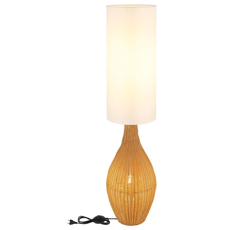ANKOFloor lamp plastic brown rattan-look, 2x E27