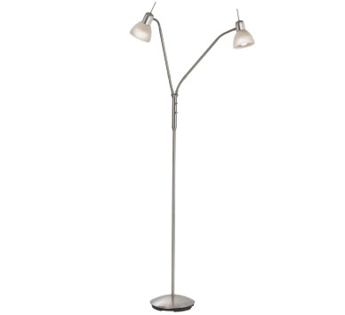 DAYTONAFloor lamp metal nickel matt, 2x E14 LED