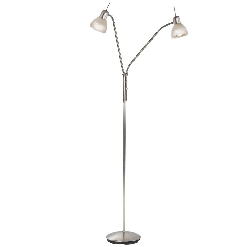DAYTONAFloor lamp metal nickel matt, 2x E14 LED