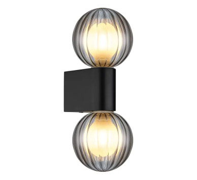 ANDERwall light aluminium die-cast black matt, 2x G9 LED