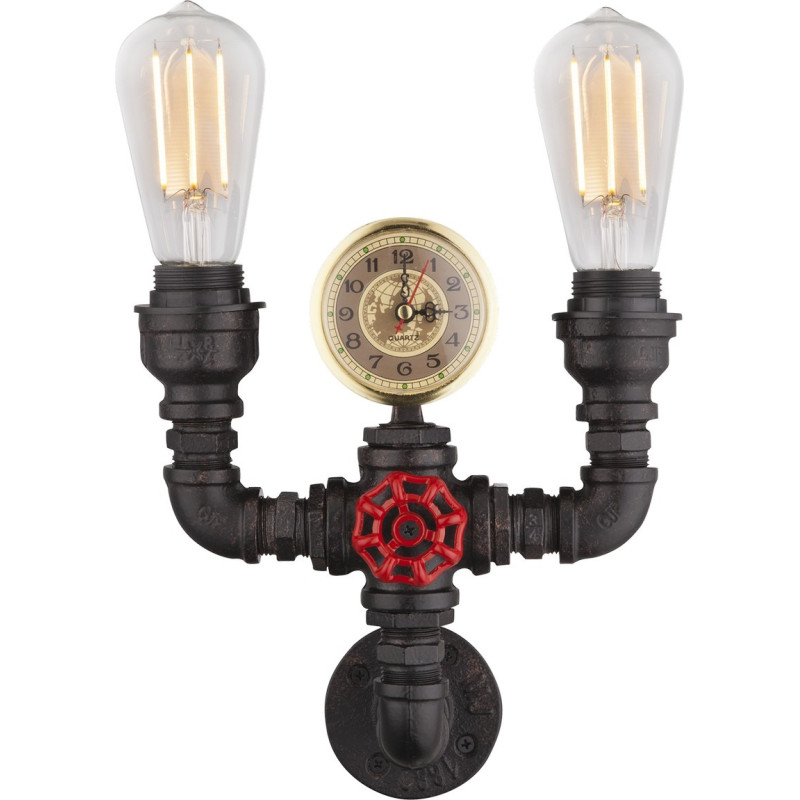 BAYUDAwall light metal black, 2x E27