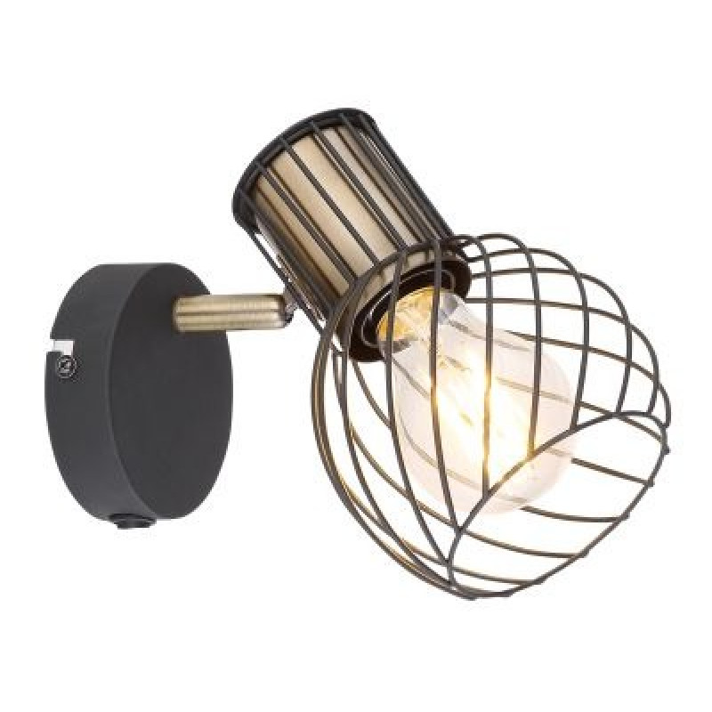 ARGUSTOspotlights metal black matt, 1x E27