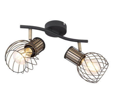 ARGUSTOspotlights metal black matt, 2x E27