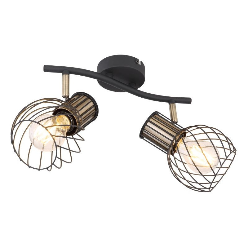 ARGUSTOspotlights metal black matt, 2x E27