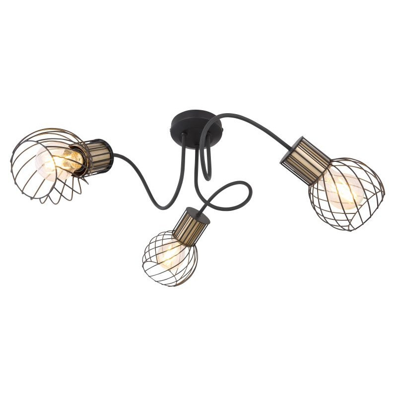 ARGUSTOceiling light metal black matt, 3x E27