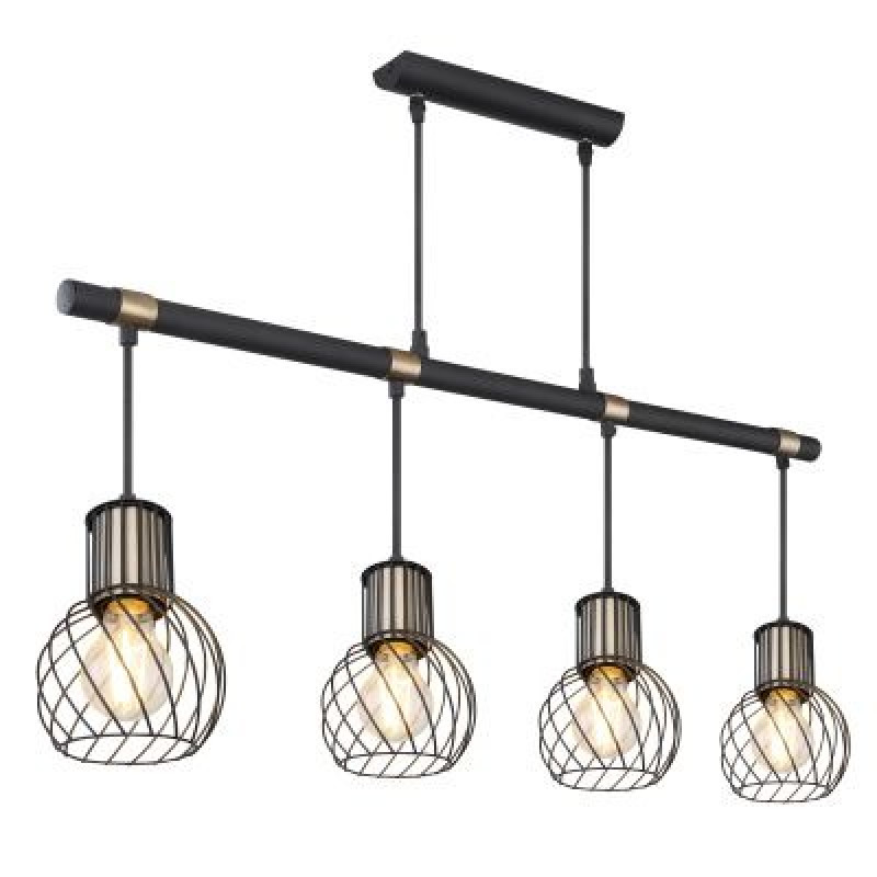 ARGUSTOpendant lamp metal black matt, 4x E27