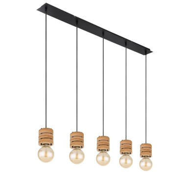 ANGELINEpendant lamp metal black matt, 5x E27