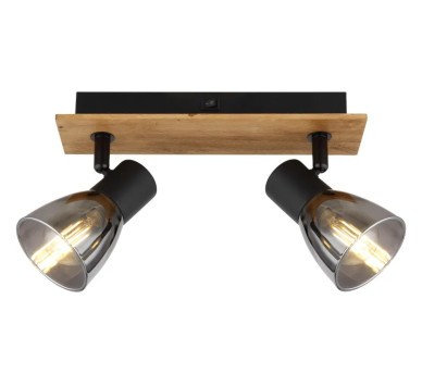 CLAUDEspotlights wood dark brown, 2x E14