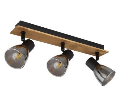 CLAUDEspotlights wood dark brown, 3x E14