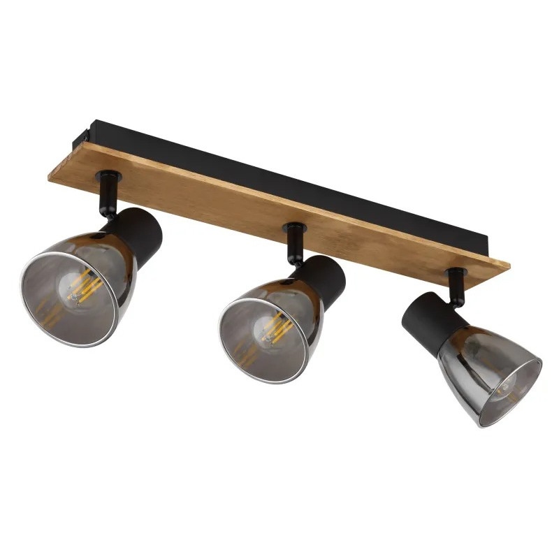 CLAUDEspotlights wood dark brown, 3x E14