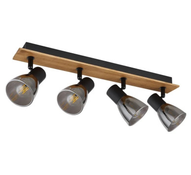 CLAUDEspotlights wood dark brown, 4x E14