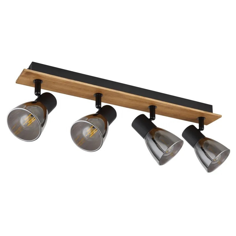 CLAUDEspotlights wood dark brown, 4x E14