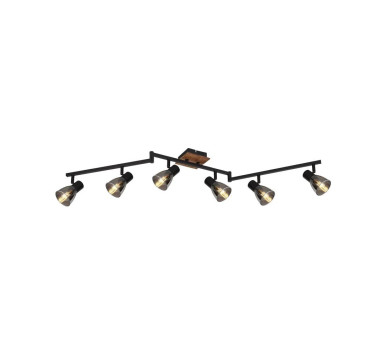 CLAUDEspotlights wood dark brown, 6x E14