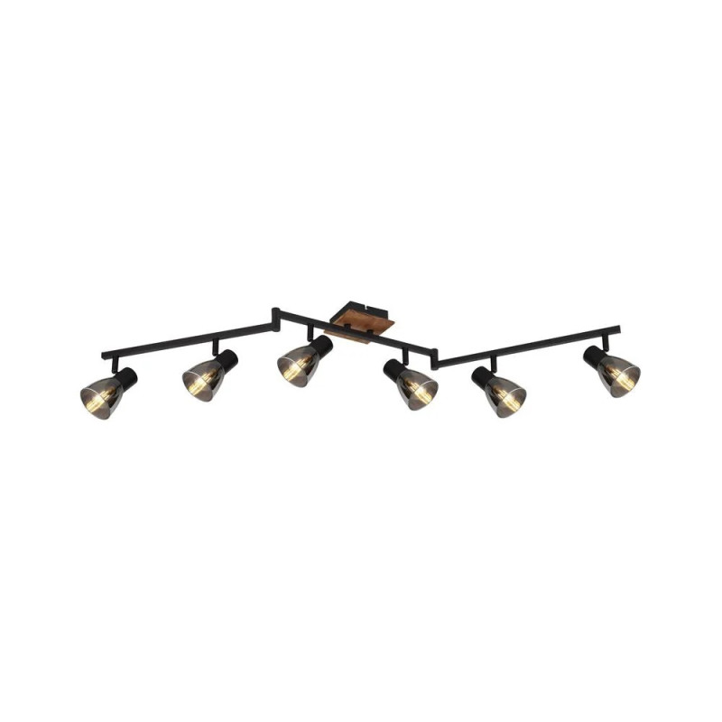 CLAUDEspotlights wood dark brown, 6x E14