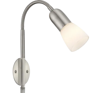 CATHYwall light metal nickel matt, 1x E14