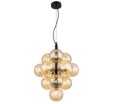 CONORpendant lamp metal black matt, 13x G9 LED