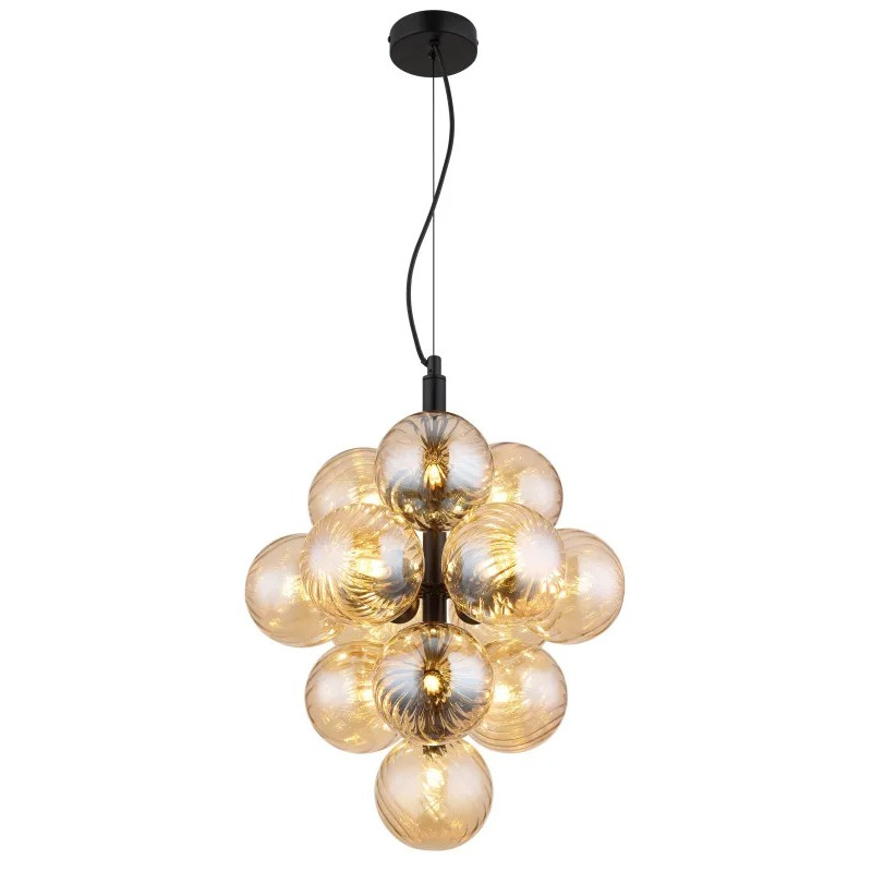 CONORpendant lamp metal black matt, 13x G9 LED