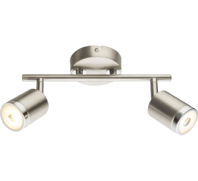 COMORELED spotlights metal nickel matt, 2x LED