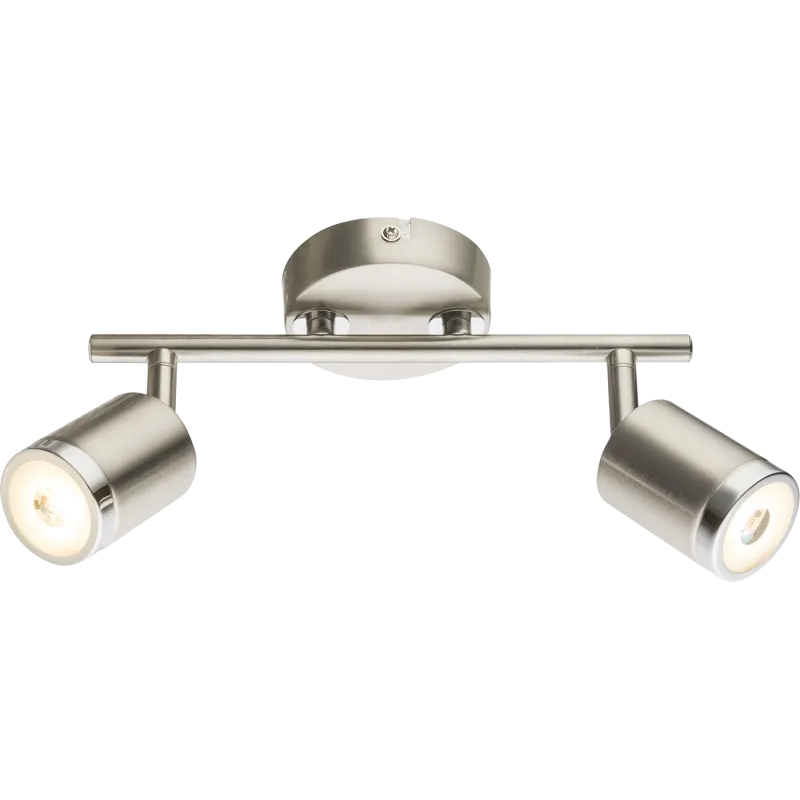 COMORELED spotlights metal nickel matt, 2x LED