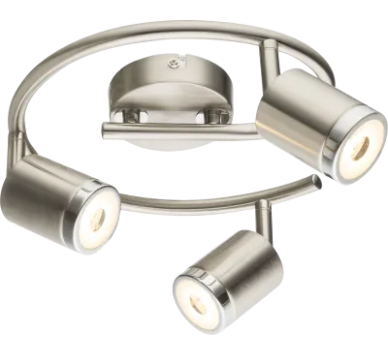 COMORELED spotlights metal nickel matt, 3x LED