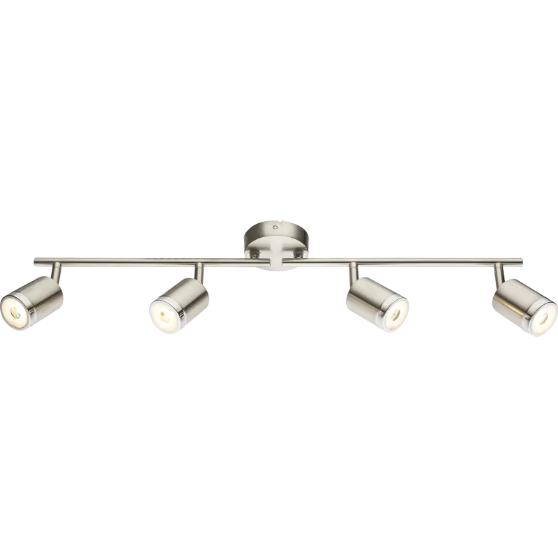 COMORELED spotlights metal nickel matt, 4x LED