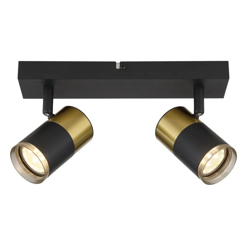 BRISBONspotlights metal black matt, 2x GU10
