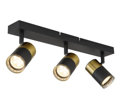 BRISBONspotlights metal black matt, 3x GU10
