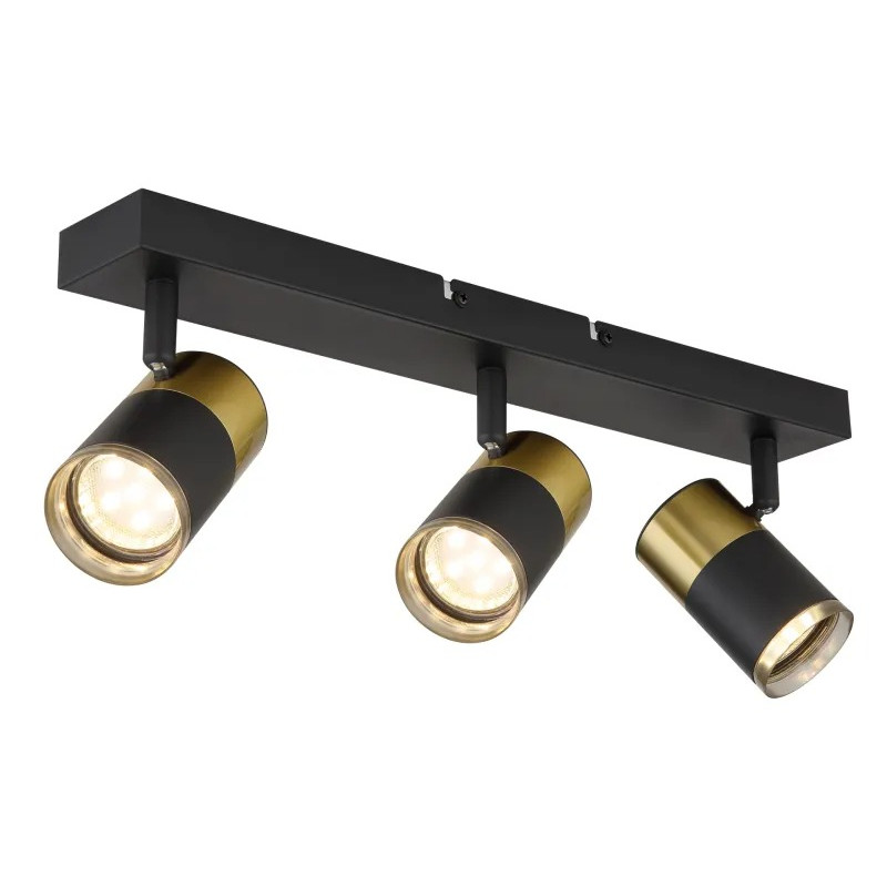 BRISBONspotlights metal black matt, 3x GU10
