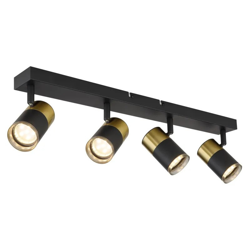 BRISBONspotlights metal black matt, 4x GU10