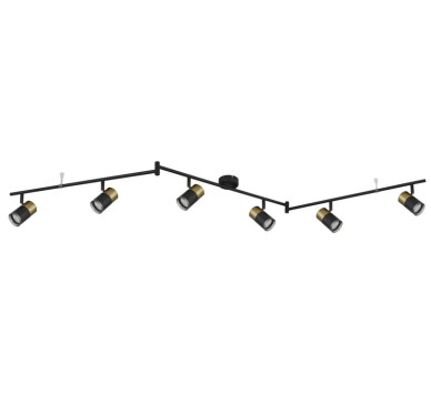 BRISBONspotlights metal black matt, 6x GU10