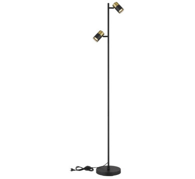 BRISBONFloor lamp metal black matt, 2x GU10 LED