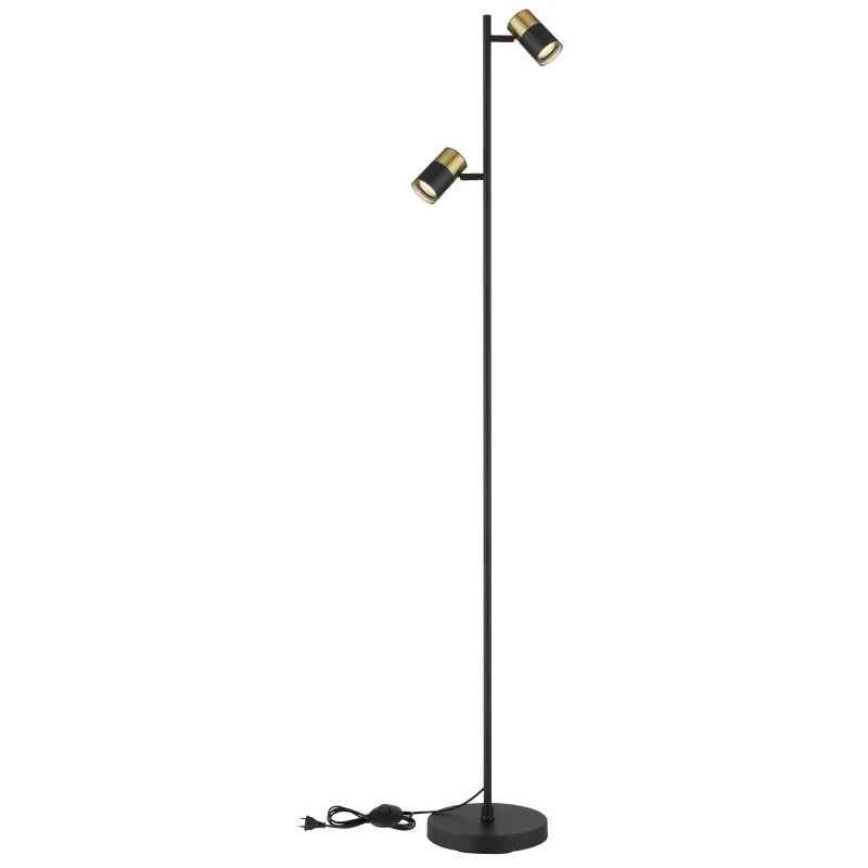 BRISBONFloor lamp metal black matt, 2x GU10 LED