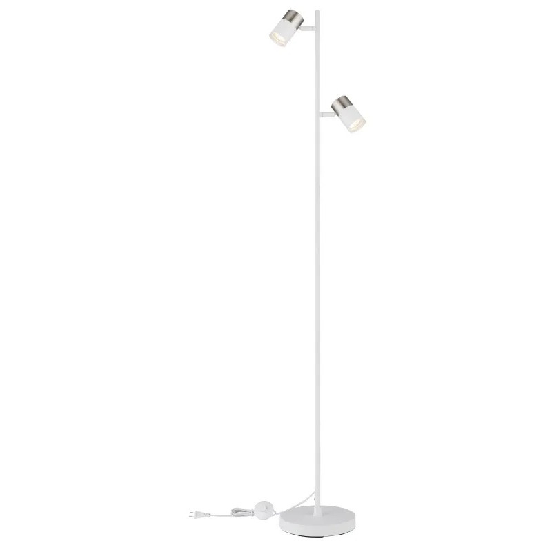 BRISBONFloor lamp metal white matt, 2x GU10 LED