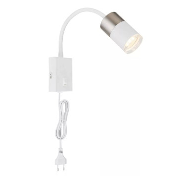 BRISBONwall light metal white matt, 1x GU10