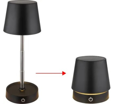 CARLOStable lamp plastic black matt, LED