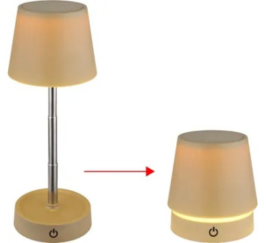CARLOStable lamp plastic sand colored matt, LED