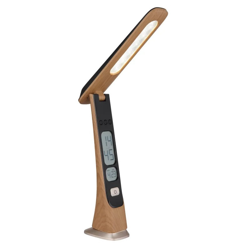 AVERIEtable lamp plastic wood look dark, LED