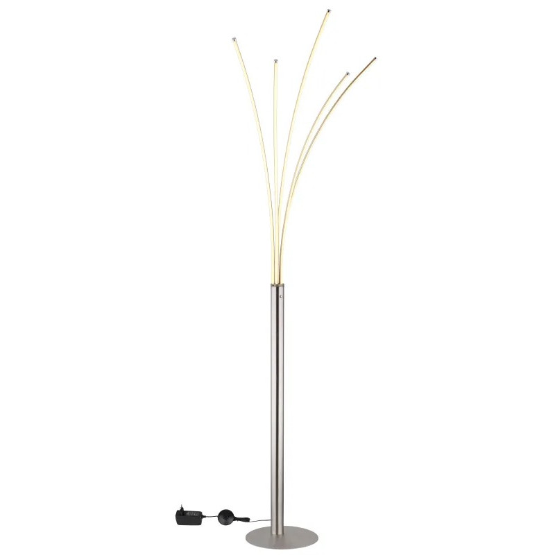 BIZZYFloor lamp metal nickel matt, LED