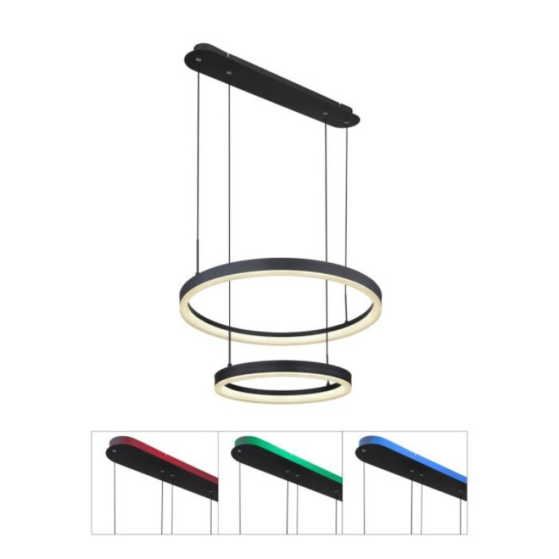 AUGUSTOpendant lamp metal black matt, LED