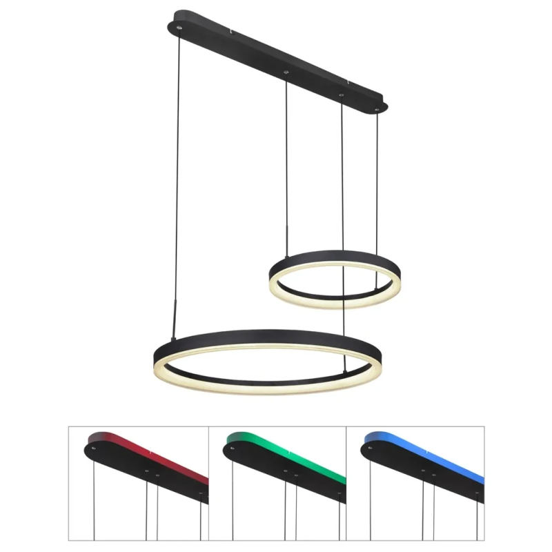 AUGUSTOpendant lamp metal black matt, LED