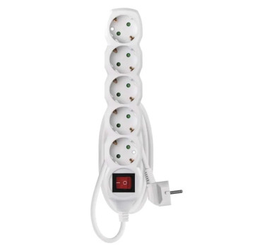 LEGRAND EMOS ΠΟΛΥΜΠΡΙΖΟ 5 ΘΕΣΕΩΝ ΔΙΑΚΟΠΤΗΣ 3mx1.5mm2 ΛΕΥΚΟ P1523R