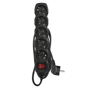 LEGRAND EMOS ΠΟΛΥΜΠΡΙΖΟ 5 ΘΕΣΕΩΝ ΔΙΑΚΟΠΤΗΣ 1.5mx1.5mm2 ΜΑΥΡΟ PC1521R