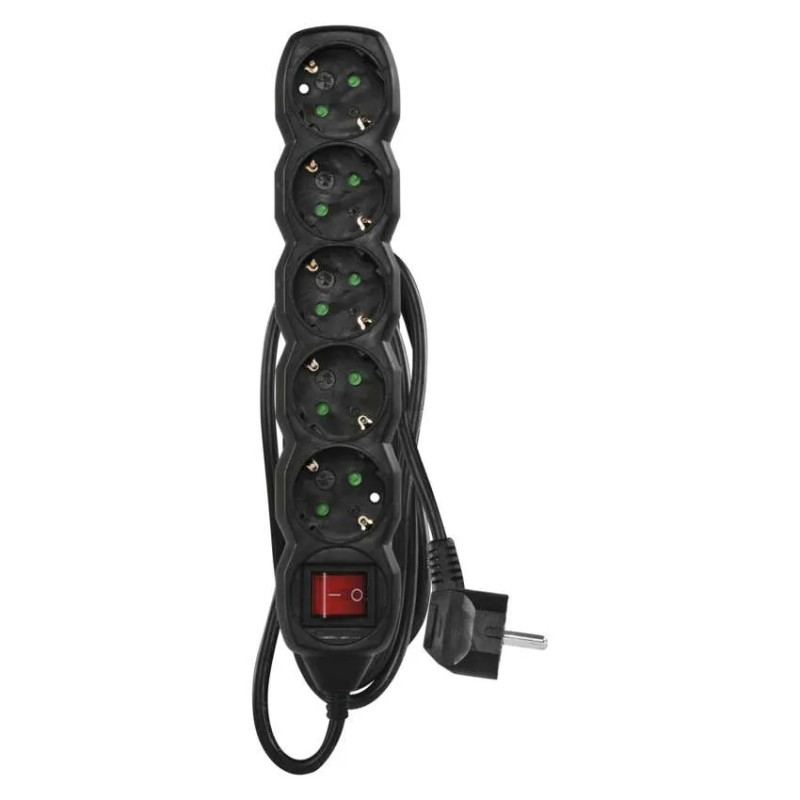 LEGRAND EMOS ΠΟΛΥΜΠΡΙΖΟ 5 ΘΕΣΕΩΝ ΔΙΑΚΟΠΤΗΣ 1.5mx1.5mm2 ΜΑΥΡΟ PC1521R