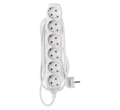 LEGRAND EMOS ΠΟΛΥΜΠΡΙΖΟ 6 ΘΕΣΕΩΝ 3mx1.5mm2 ΛΕΥΚΟ P0623R