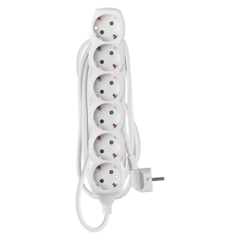 LEGRAND EMOS ΠΟΛΥΜΠΡΙΖΟ 6 ΘΕΣΕΩΝ 3mx1.5mm2 ΛΕΥΚΟ P0623R